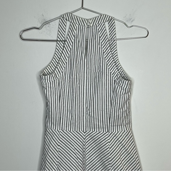 Loft Geometric Stripes Sleeveless High Neck Dress 100% Cotton Preppy Tennis Prep - Picture 6 of 11